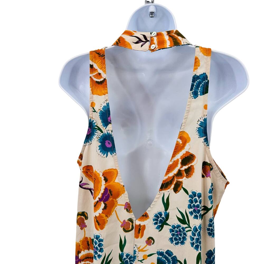 By Together Dress WMNS M Cream Floral Mock Neck Tank Backless Retro Cottagecore - Picture 6 of 9